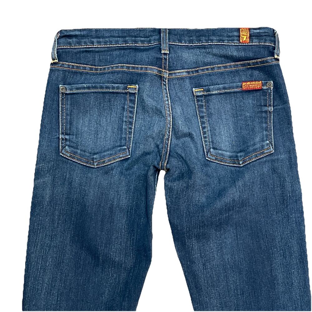 7 FOR ALL MANKIND‎ ROXANNE Women Size 26 Cotton Blend Denim Blue Cigarette Jeans